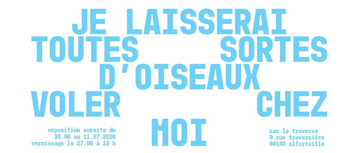 EXPO HORS-LES-MURS - Je laisserai toutes sortes d’oiseaux voler chez moi
